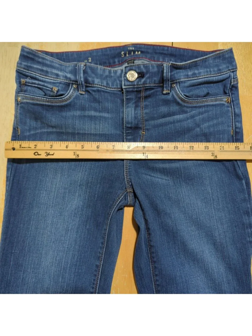White House Black Market Womens Jeans 2 Slim Crop Low Rise Blue Stretch Denim 27